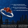 thumbnail image 2 of Gem Stone King 2.24 Cttw Red Garnet 3-Stone Engagement Ring for Women | 925 Sterling Silver | Oval 8X6MM and Round 4MM | Three Stone Wedding Engagement Anniversary Promise Ring for Women, 2 of 6