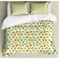 thumbnail image 1 of Ladybug Duvet Cover Set King Size, Illustration of Insects Ladybugs Butterflies and Dragonflies on Pale Green Backdrop, Decorative 3 Piece Bedding Set with 2 Pillow Shams, Multicolor, by Ambesonne, 1 of 3