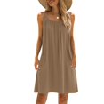 thumbnail image 4 of TAGOLD Womens Plus Size Summer Dresses,Women Fashionable Sleeveless Round Neck Printed Loose Long Dress Khaki XXL, 4 of 4