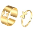 thumbnail image 3 of Paquete de 5 anillos para parejas Strade Fareast Limited Mariposa plateada, 3 of 4