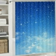 thumbnail image 6 of Patifu Blue Sky White Stars Clouds Chic Modern Bathroom Decor Shower Curtain with Hooks 100% Polyester Fiber 36"x72, 6 of 7