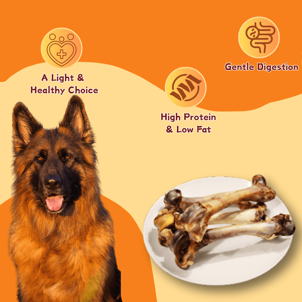 Tender Touch All-Natural Slow-Roasted Mutton Bones for Dogs, A Meaty and Wholesome Single Ingredient Chew for Dental Health, 6 Count