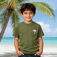 thumbnail image 2 of Sanphen Tops For Toddler Boy Short Sleeve Crew Neck Graphic Print T-Shirts Summer Breathable Lightweight Outdoor Boys Tshirts,Size 2-3 Years,Army Green, 2 of 4