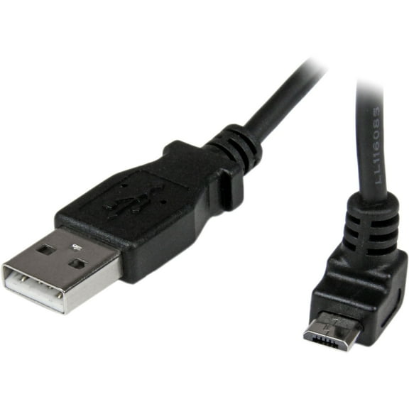 StarTech.com USBAUB50CMU 0.5m Micro USB Cable A to Up Angle Micro B , Black