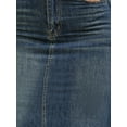 thumbnail image 5 of INSPIRE CHIC Womens Denim High Waisted A-Line Fishtail Long Jean Skirt S Grey Blue, 5 of 6