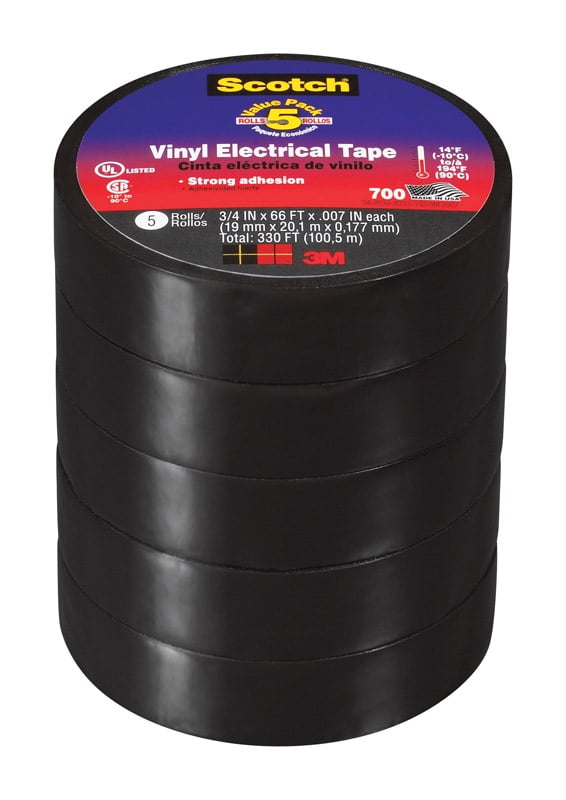 ELECTRIC TAPE 3/4'BLK5PK