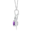 thumbnail image 2 of Angara Collier en Améthyste Naturelle - Pendentif Solitaire Rond en Améthyste de 1,7 ct avec Nœud Infini en Platine pour Femmes, 2 of 8