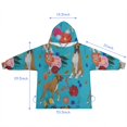 thumbnail image 7 of Dogs with Pioneer Flower Blanket Hoodies for Kids 6-13YR Oversize Wearable Blanket Hoodies for Boys Girls Teens, 7 of 7