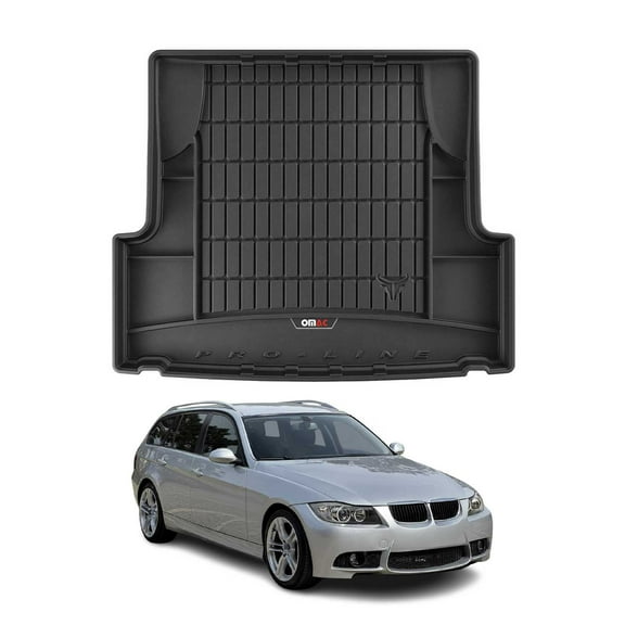 OMAC Premium Cargo Mats Liner for BMW 3 Series E91 Wagon 2006-2011 TPE Black