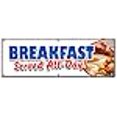 thumbnail image 2 of 72" Breakfast Served All Day Banner Sign Bacon Eggs Pancakes Waffles Grits, 2 of 4