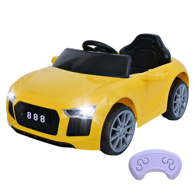 Montable Eléctrico Carro Aeiou B007 Con Faros Delanteros Amarillo