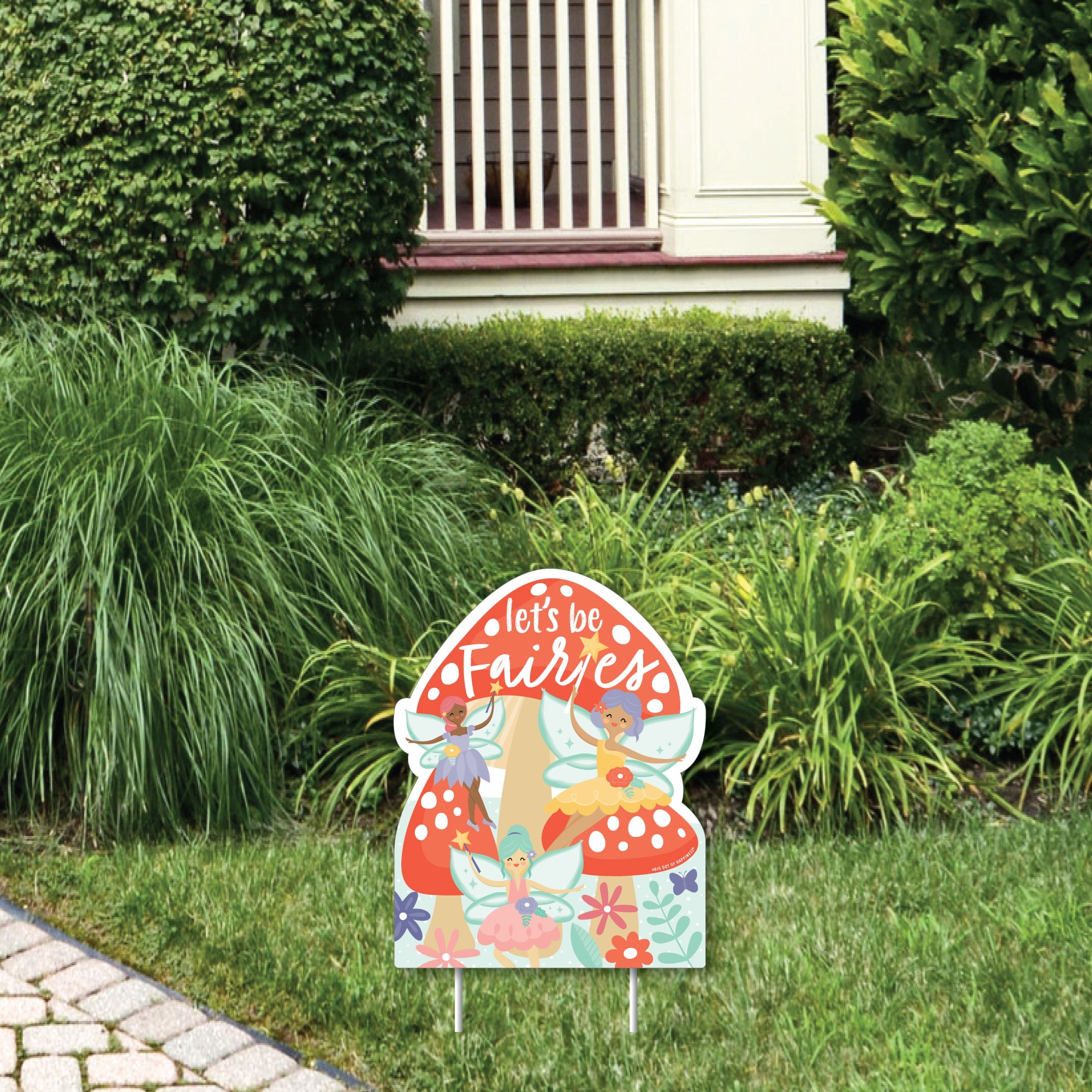 Big Dot of Happiness Let's Be Fairies - Outdoor Lawn Sign - Fairy Garden Birthday Party Yard Sign - 1 Piece