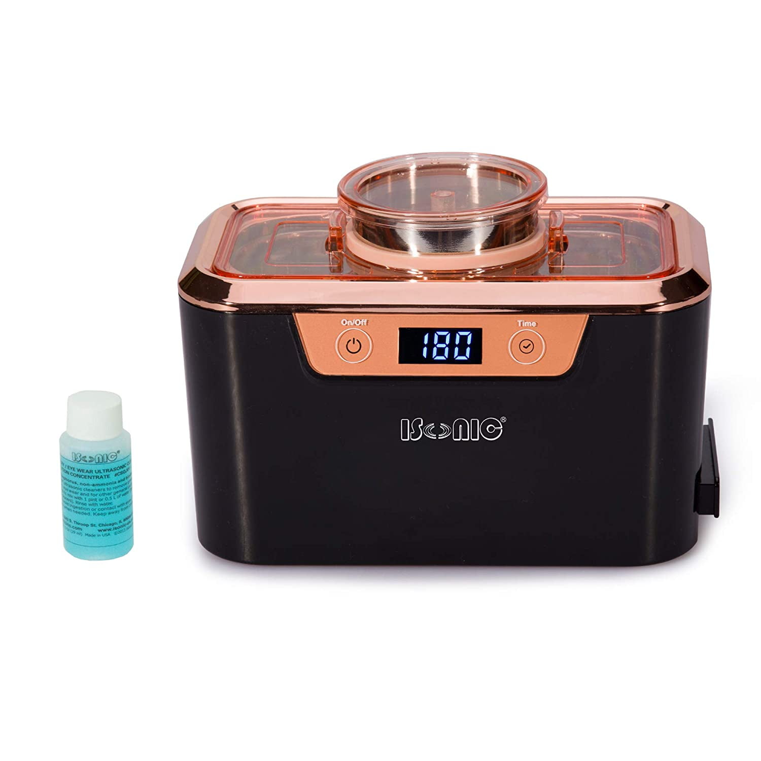 iSonic DS310 Ultrasonic Cleaner, 110 V, Stainless Steel Tank, with Stainless Steel Holder Set for Jewelry and Eyeglasses