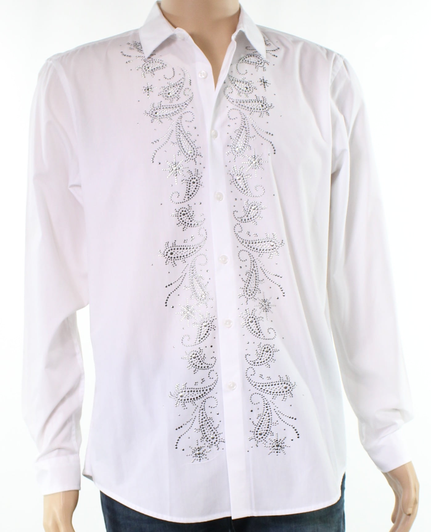 INC International Concepts Mens Light Blue Paisley Button Down Shirt