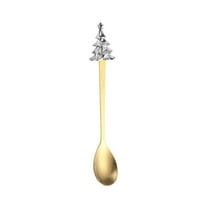Christmas Tree Spoon, Stainless Steel Decorative Utensil for Coffee Dessert Party Cocktail Stirring(Silver-B)