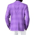 thumbnail image 4 of Men's Casual One-Button Blazer, Slim-Fit Lightweight Business Daily Sport Coat, Purple, XXL, 4 of 6