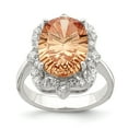 thumbnail image 2 of Versil Sterling Silver Champagne and Clear Color Cubic Zirconia Ring by  8, 2 of 3