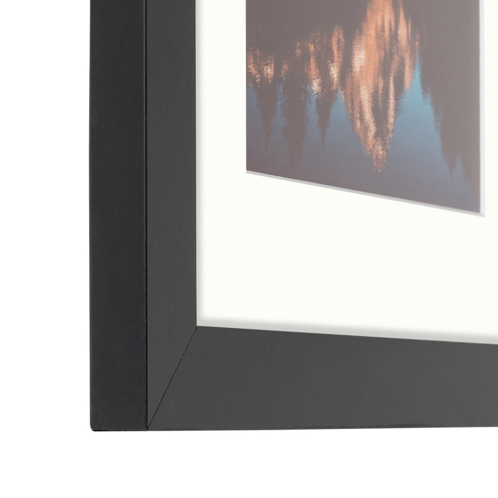 ArtToFrames 18x22" Matted Picture Frame with 14x18" Single Mat Photo Opening Framed in 1.25" Satin Black and 2" Porcelain Mat (FWM-3926-18x22)