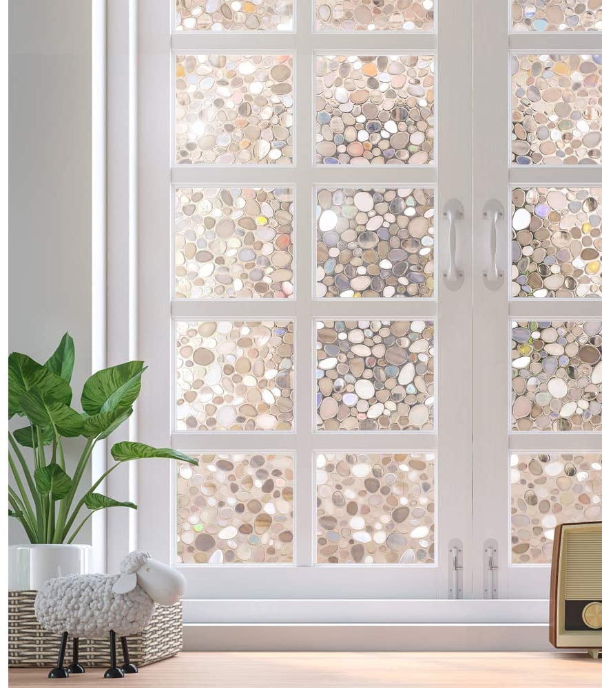 *aba-Decor* Frosted Decorative Etched Glass Window Static Vinyl Privacy Film 