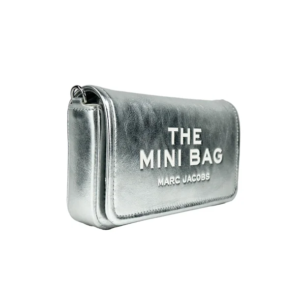 Marc Jacobs The Metallic Leather Chain Mini Bag - Silver - Walmart.com