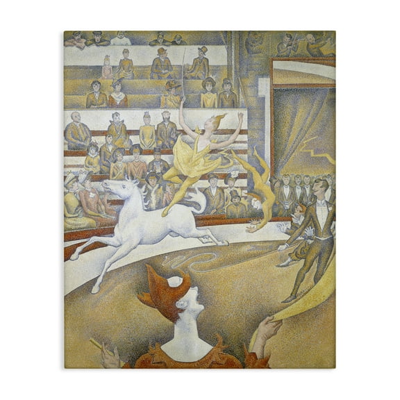 Stupell Industries Classic Seurat Circus People Painting Wrapped Canvas Art Print Wall Art, 16 x 20