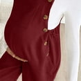 thumbnail image 3 of Women's Maternity Corduroy Sleeveless Overalls Fall Adjustable Strap Cuffed Ankle Fashion Casual Pregnancy Jumpsuit S-XXL, 3 of 7