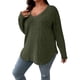 thumbnail image 1 of Women Plus Size Casual Knit V Neck Lightweight Long Sleeve Sweaters Sky Blue XXL, 1 of 4