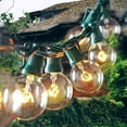 thumbnail image 5 of G40 Outdoor Globe String Lights, 25ft Hanging Patio Lights with 27 Incandescent Bulbs (2 Spare), Connectable Backyard Bistro Wedding Decor, E12 Base, 5W-Black Wire, 5 of 17