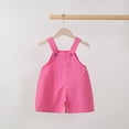 thumbnail image 2 of Posijego Toddler Baby Girls Overalls Shorts Cotton Romper Suspender Jumpsuits Kids Infant Girls Solid Color Summer Outfits, 2 of 5