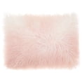 thumbnail image 2 of Nourison Couture Fur Ombre Tibetan Lamb Skin Decorative Throw Pillow, 14" x 20", Rose/White, 2 of 3