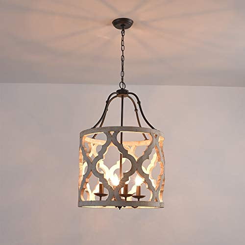 Jiuzhuo Vintage Distressed White Carved Wood 4 Light Lantern Farmhouse Chandelier Lighting Hanging Ceiling Fixture In Rust Com Jiuzhuo Vintage Distressed White Carved, Farmhouse Chandelier Lighting