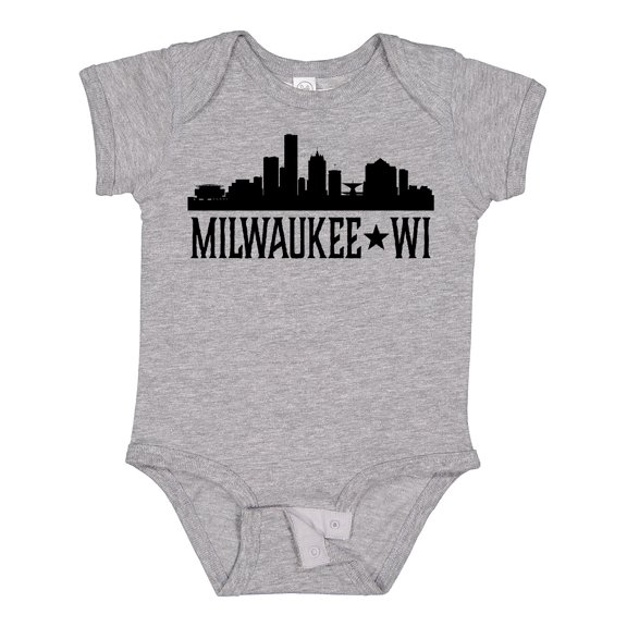 Inktastic Milwaukee Wisconsin City Skyline Boys or Girls Baby Bodysuit