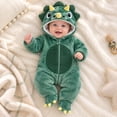 thumbnail image 5 of Baby Girls Warm Long Sleeve Hooded Jumpsuit Dinosaur Costume Infant Baby Clothes Cosplay Costume Halloween Costume for Boys Size 0-12 Months, 5 of 9