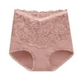 thumbnail image 5 of Panties for Women,Plus Size High Waist Lace Underwear Full Coverage Soft Comfortable Stretch Breathable Everyday Panties,Womens Underwear,Pink,2XL, 5 of 5