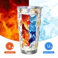 thumbnail image 6 of Lsque Cartoon Monkey Pattern 20oz Car Cup with Lid and Straw, Insulated Coffee Cup with Straw Topper, Spill Proof Travel Coffee Mug, Stainless Steel Tumble-Straw Three-piece Set, 6 of 8