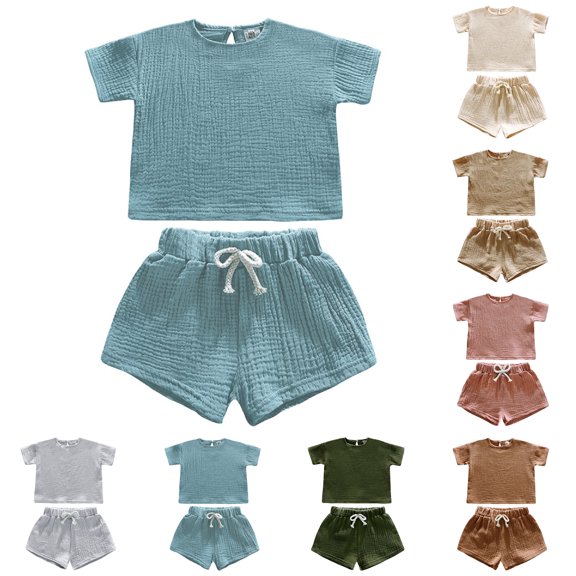 WELOIJEVBE Girl Summer Outfits Sets Fashion Short Sleeve T-Shirt and Shorts for Child Girls Clothes Girls 4-5 Years