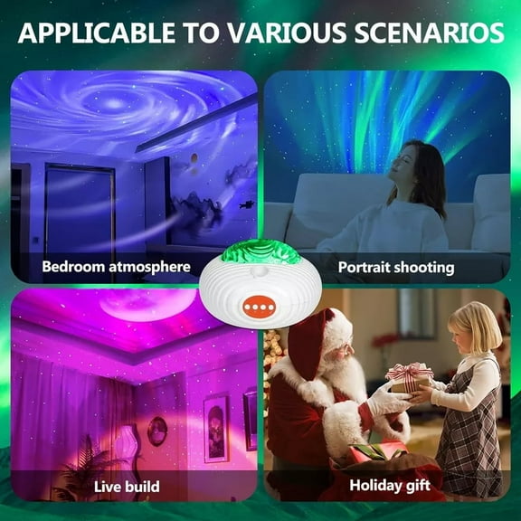 Galaxy Projector and Aurora Projector,2-in-1 Bluetooth Speaker Night Light Projector with Remote Control, Star Projector Home Living Room Decor Birthday Valentines Gifts