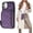 Dark Purple, variant on Crossbody Wallet Case for iPhone 11, RFID Blocking PU Leather Zipper Handbag Purse Flip Cover, Kickstand Folio Case with Card Slots Holder Wrist Strap Lanyard 6.1 Inch (Blue)