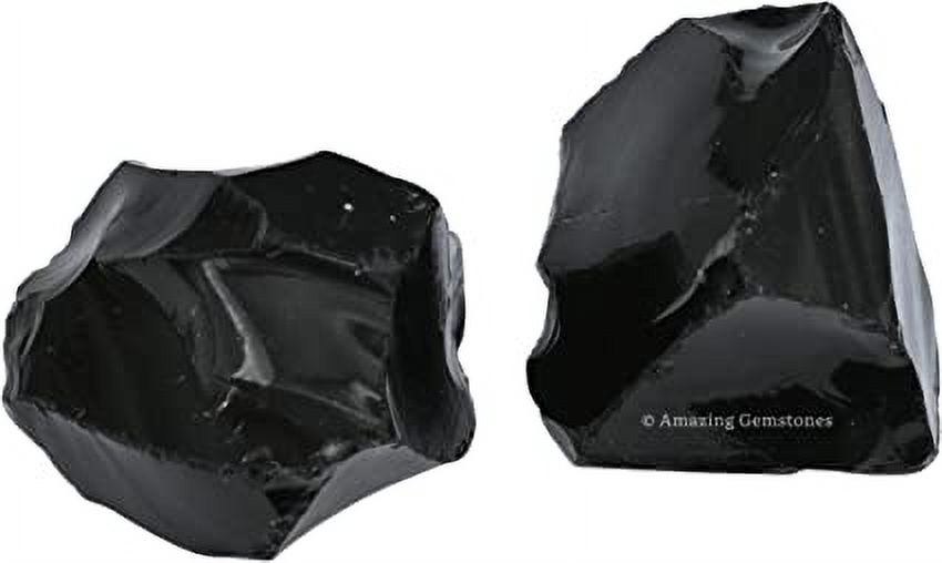 Black Obsidian Crystal Raw Stones (2 Pieces) - image 2 of 5