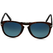 Persol Folding PO 714 Plastic Unisex Round Polarized Sunglasses Havana 54mm Adult