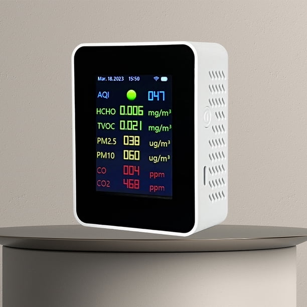 Monitoreo De La Calidad Del Aire Monitor de calidad del aire 9 en 1 WiFi digital para el hogar / invernadero (blanco)