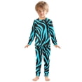 thumbnail image 3 of Cyan Zebra Pattern Cotton Pajamas 2 Piece Set Sleepwear Soft and Comfortable Homewear Nightwear, 3 of 7