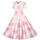 thumbnail image 5 of Vestido de manga corta con cuello vuelto para niñas Vestido elástico de manga corta para niñas Vestido skater con volantes de corte A Vestido de recital escolar Vestido de manga corta con cuello vuelt, 5 of 6