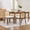 Beige + Chenille + Foam, variant on Set of 2 Curved Arched Cane Back Dining Chairs,Mid Century Farmhouse Side Chairs,Distressed Solid Wood Frame,Chenille Cushion with S-Spring and Sponge,Armless Accent Chairs for Kitchen,Beige