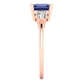 thumbnail image 3 of 1.62 ct Square Emerald Cut Simulated Tanzanite 3 Stone 18K Rose Gold Womens Engagement Ring, 3 of 5