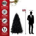 thumbnail image 2 of Resenkos 6ft Pre-Lit Black PE/PVC Tree - 1460 Tips, 350 Lights, Metal Stand, Foldable Base, Halloween/Home Decor, Black, 2 of 6