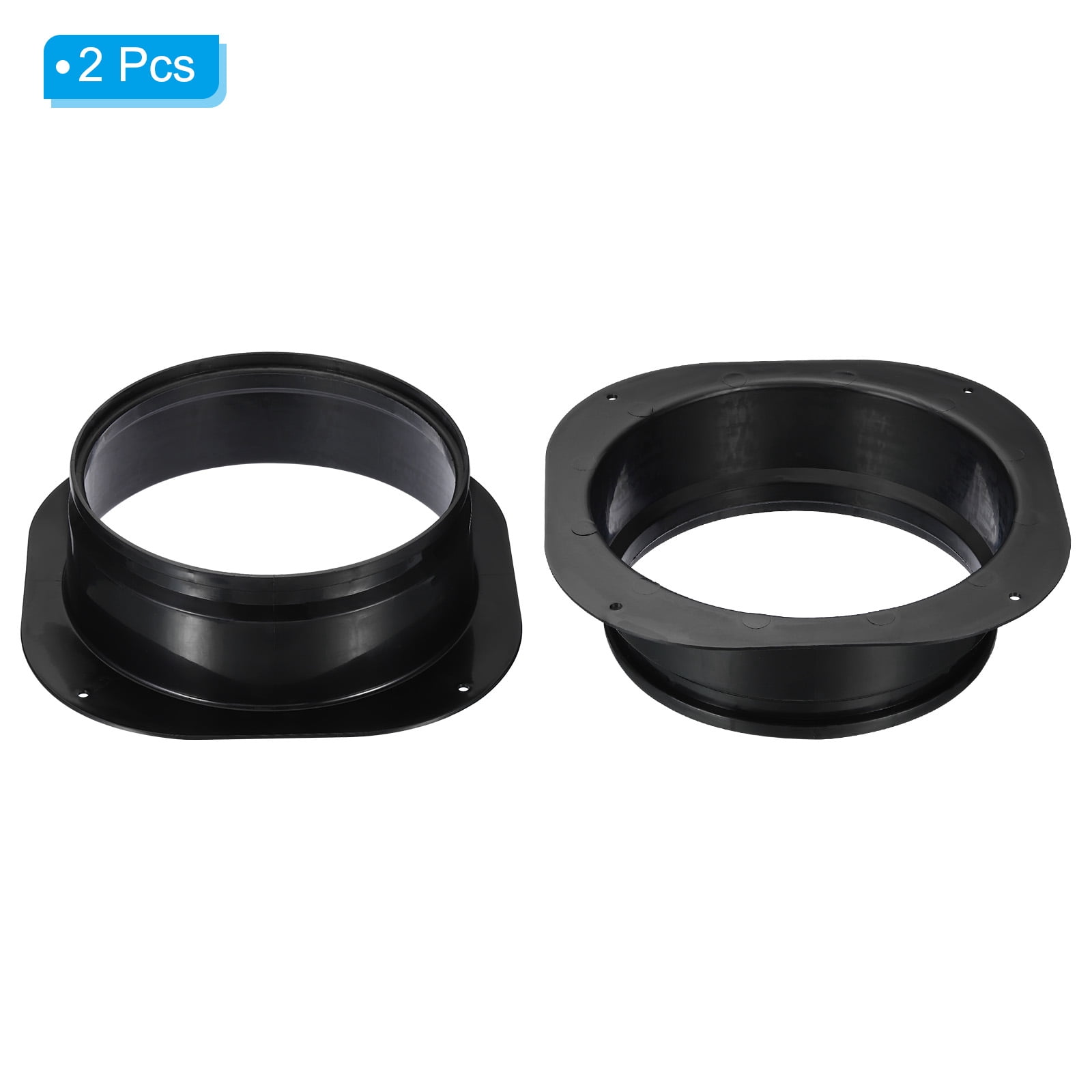 Uxcell 8" Duct Connector Flange Dryer Vent Wall Plate Square to Round Straight Ducting Plate Black 2 Pack