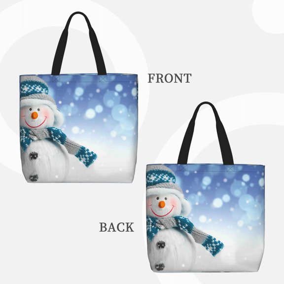 Horeoi Christmas Snowman In The Snow for Reinforced Shoulder Tote Bag Scratch-Proof Design Spacious Organizer Crossbody Carry Daily Commute Must-Have