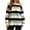 Black, variant on Asxite Womens Pajamas Striped Crew Neck Long Sleeve Loose Breathable Casual Sleepwear Tops