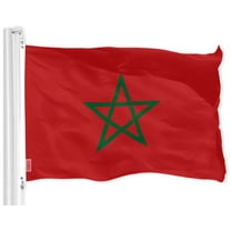 G128 - Morocco Moroccan Flag 3x5 ft Printed Brass Grommets 150D Quality Polyester Flag Indoor/Outdoor - Much Thicker and More Durable than 100D and 75D Polyester